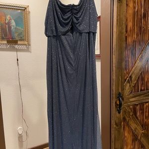 Alex Evening Gown smoke color and sparkle